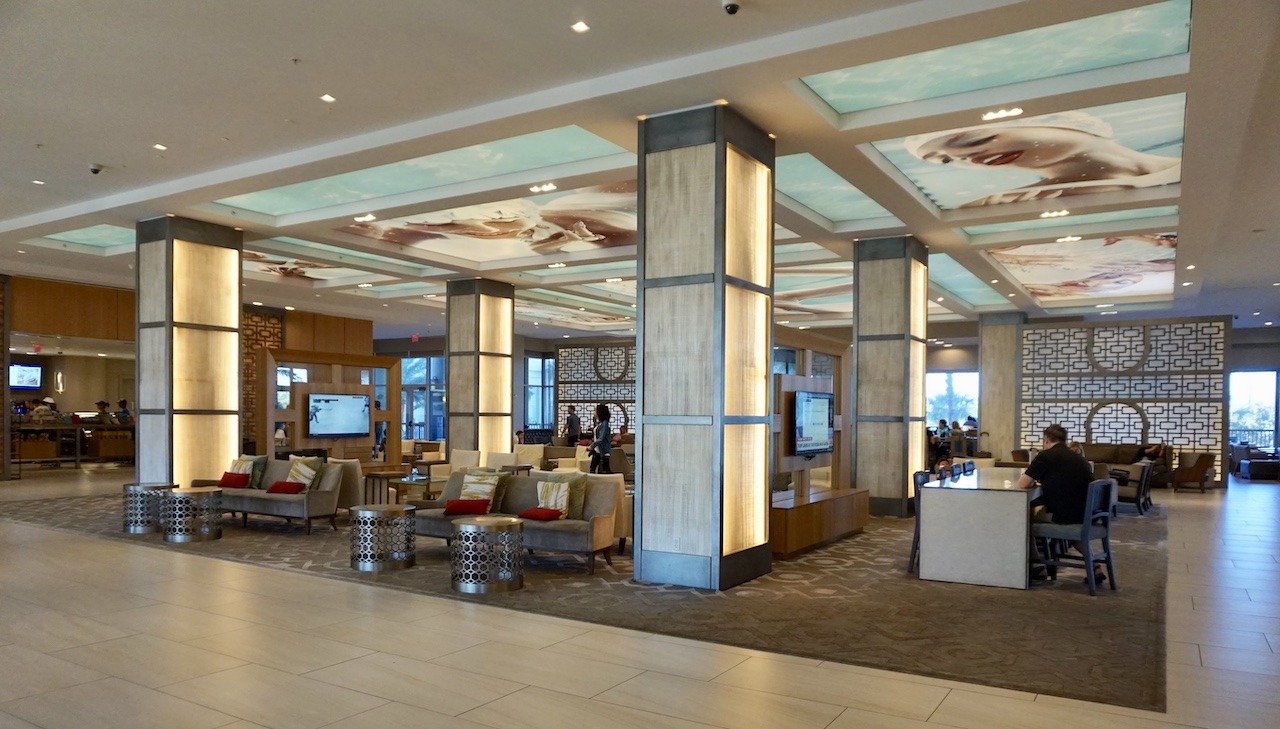 Hilton Orlando Bonnet Creek Resort is at Disney's Doorstep Hawaii Calling Hilton Orlando Bonnet Creek Lobby
