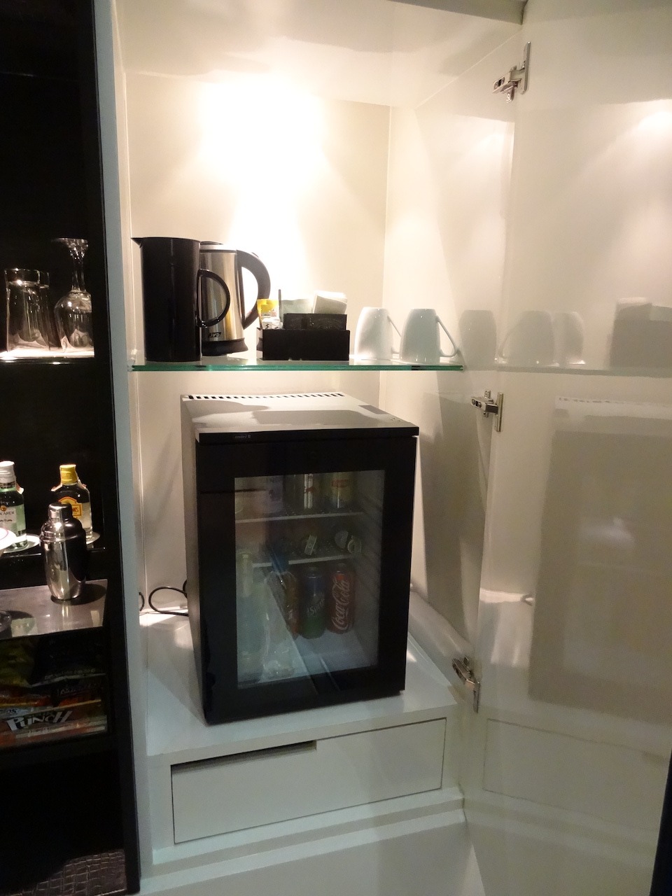 W Hotel Bangkok - Style and Sass in Thailand Hawaii Calling Mini fridge, snacks and other items