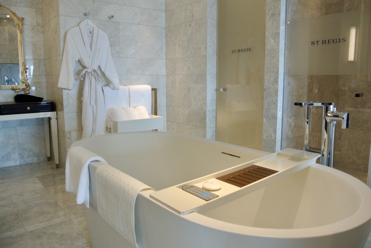 St. Regis Shanghai Jingan Offers Classic Luxury Hawaii Calling Opulent bathroom