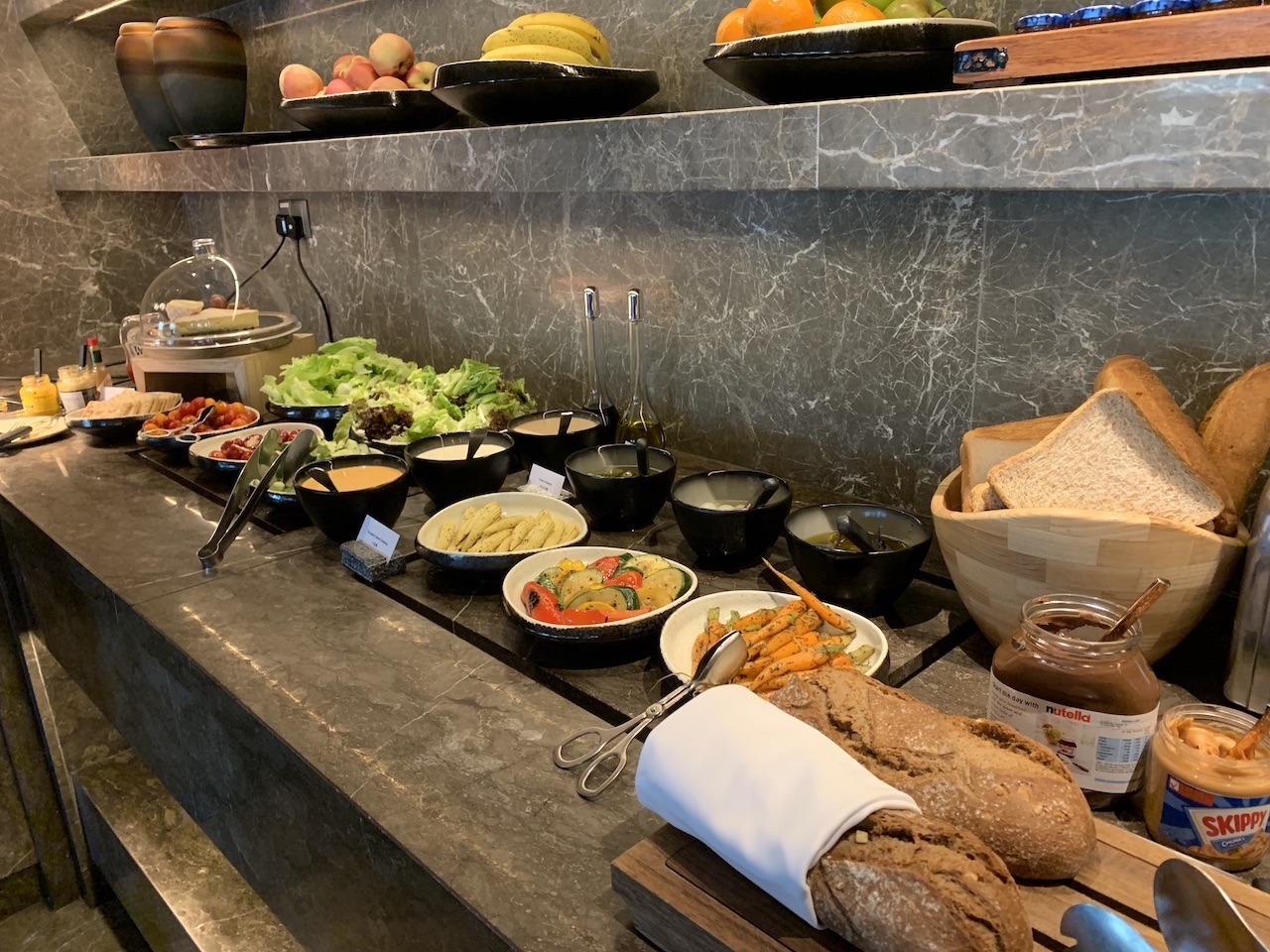 Hyatt Centric Victoria Harbour Hong Kong Hawaii Calling Breads and salad in lounge