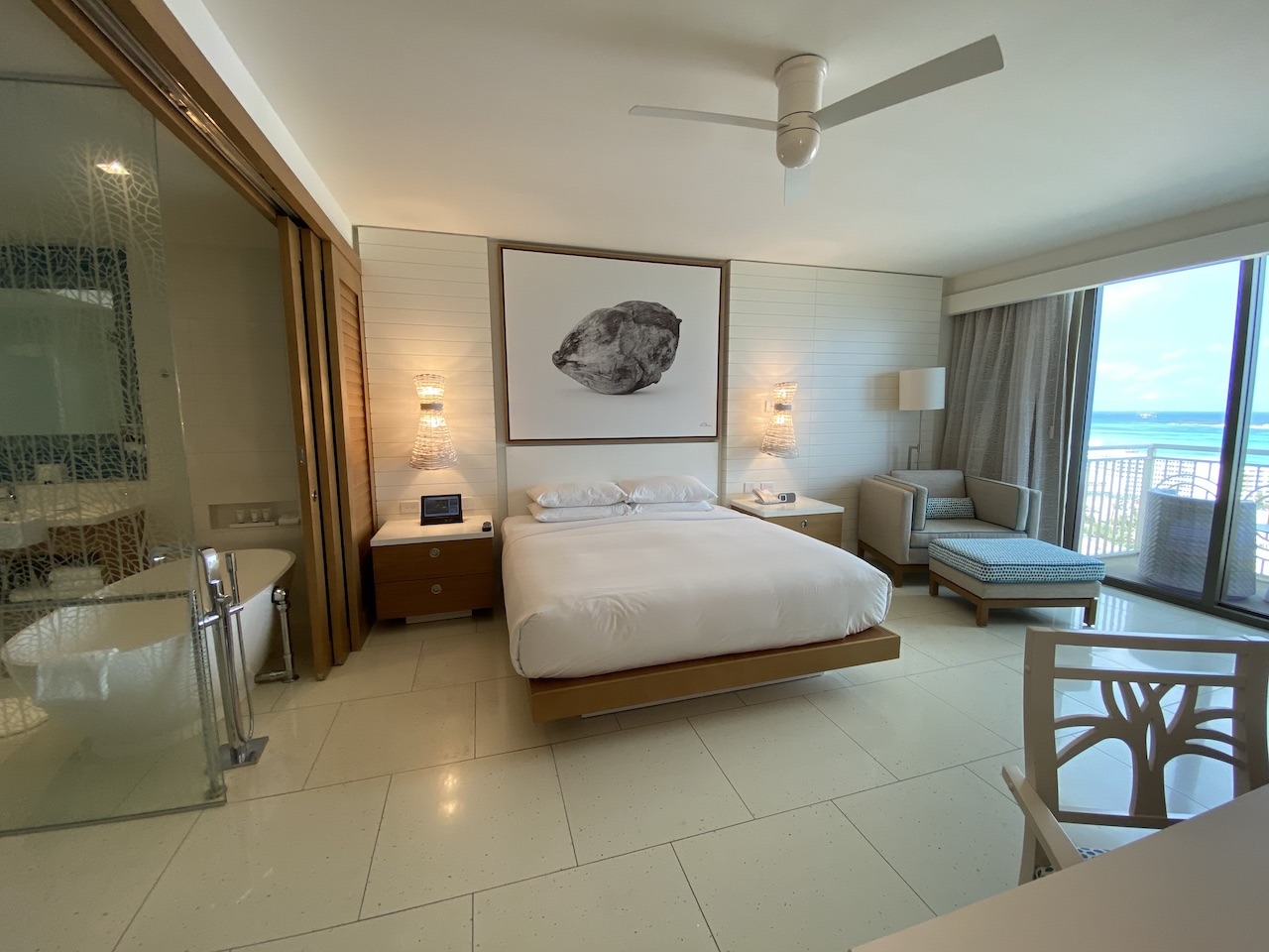 Grand Hyatt Baha Mar, Bahamas Hawaii Calling Grand Hyatt Baha Mar suite bedroom with bathroom
