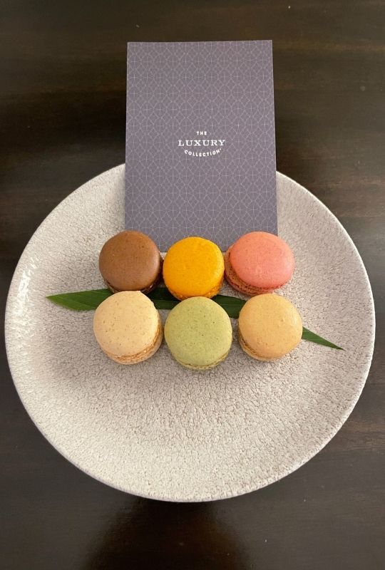 Review & Video: The Royal Hawaiian, Waikiki, A Luxury Collection Hotel Hawaii Calling a plate of macaroons on a table