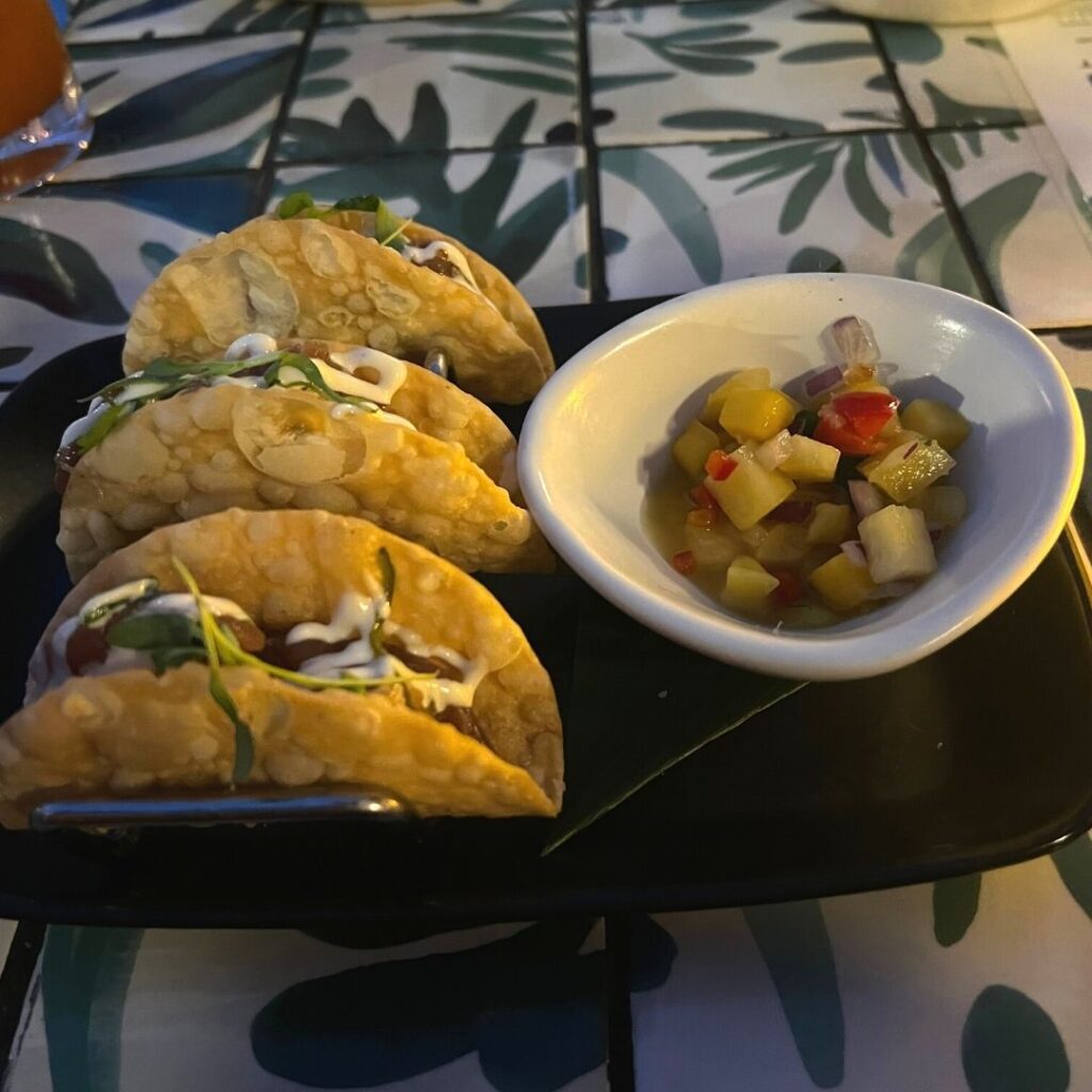 Review & Video: The Laylow Waikiki, Autograph Collection in Waikiki, Unique and Fun Hawaii Calling a plate of tacos with salsa