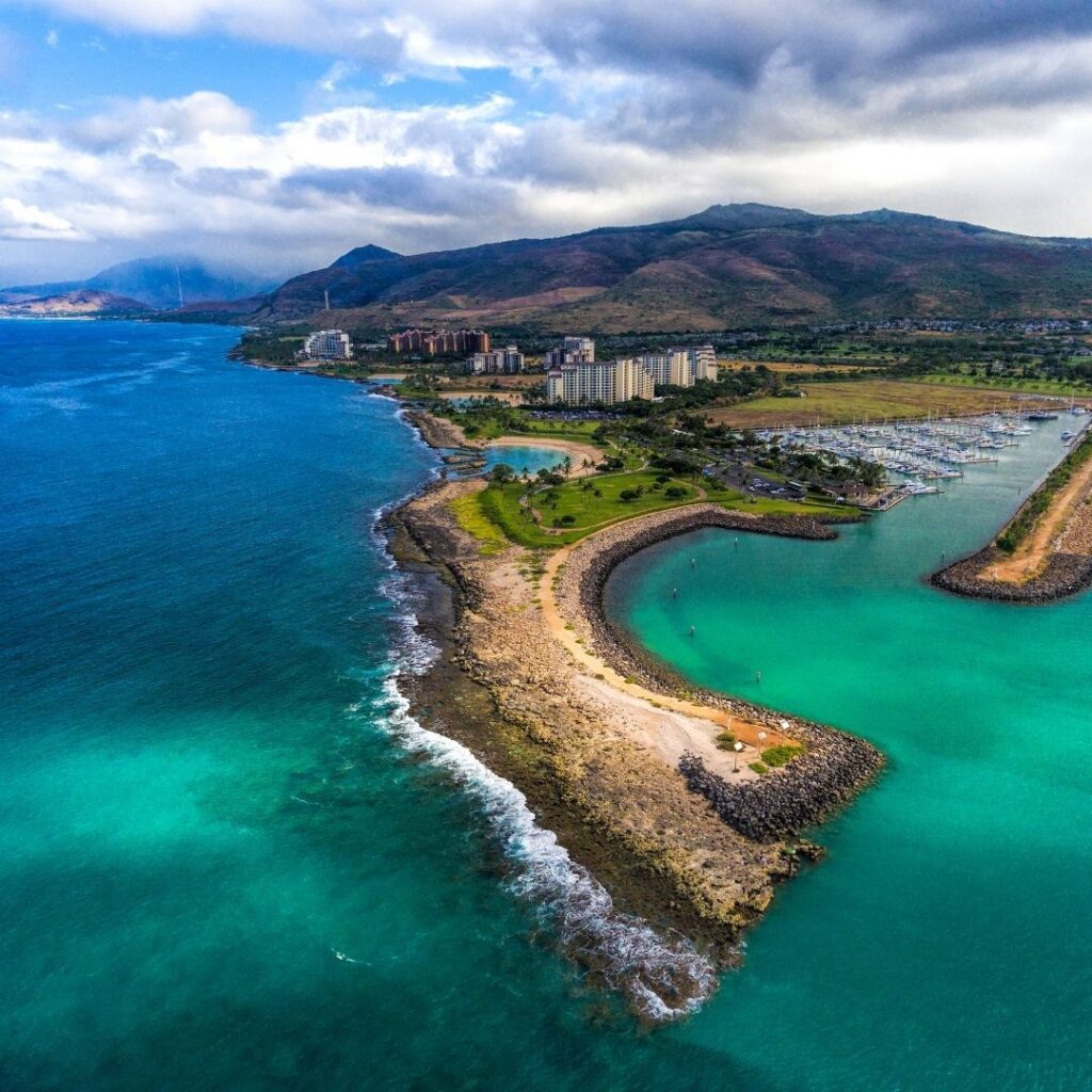 7 Best Luxury Hotels on Oahu (2025) Hawaii Calling Aerial View of Koolina where the Four Seasons is located.