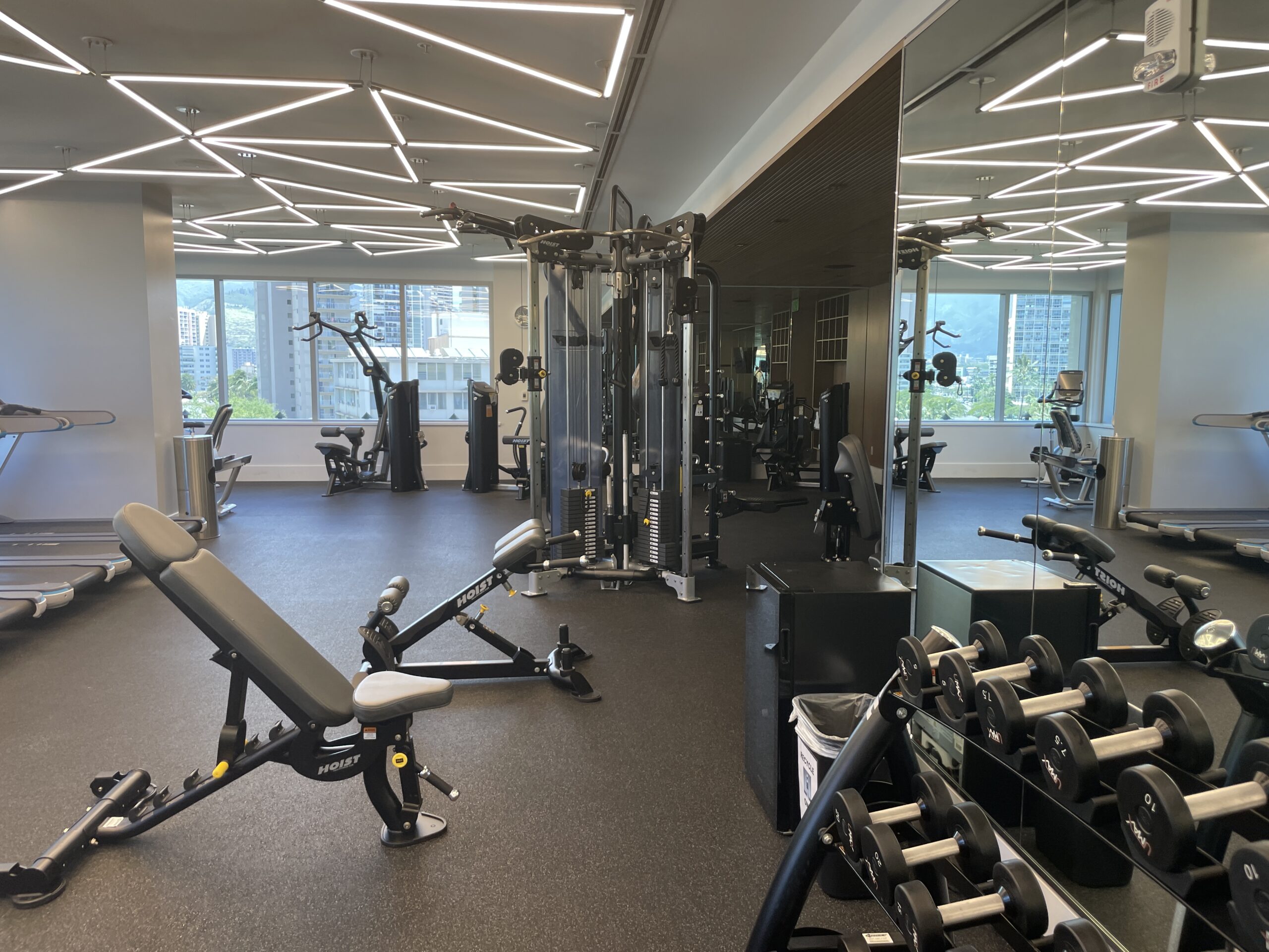 Review & Video: The Ritz-Carlton Waikiki Beach, Luxurious Residences & Hotel Hawaii Calling a gym with weights and exercise equipment