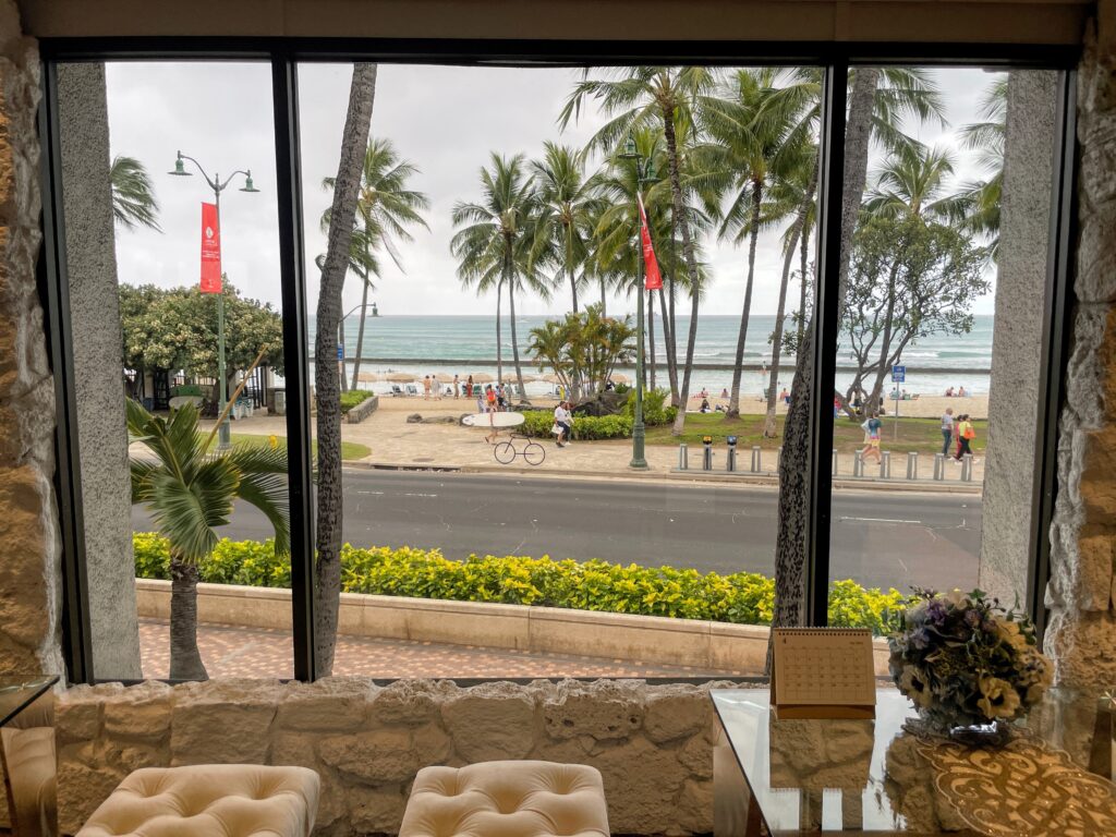 Review & Video: Waikiki Beach Marriott Resort & Spa Hawaii Calling a view of a beach from a window