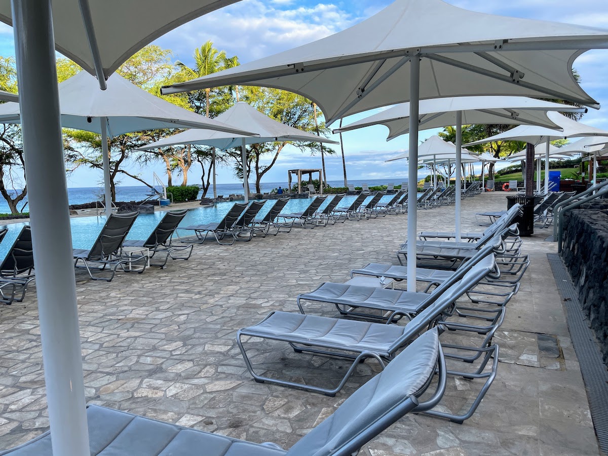 Review & Video: The Westin Hapuna Beach Resort Hawaii Calling a pool with lounge chairs and umbrellas