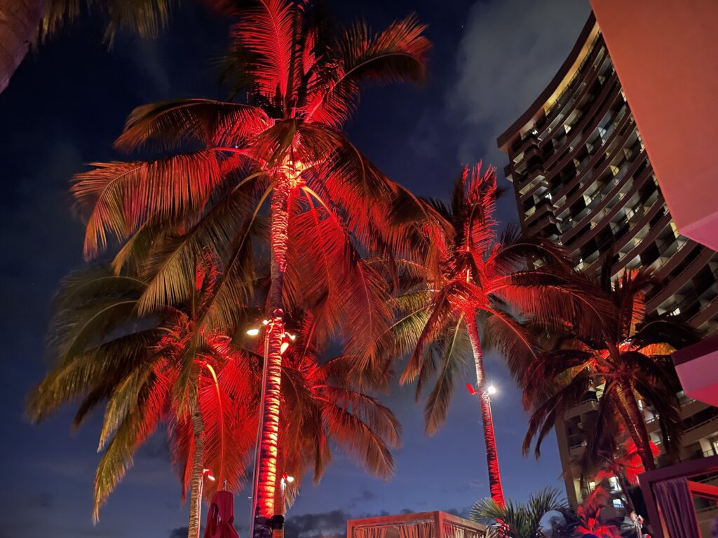 Review & Video: Sheraton Waikiki, Best Family Hotel on Oahu Hawaii Calling palm trees with red lights
