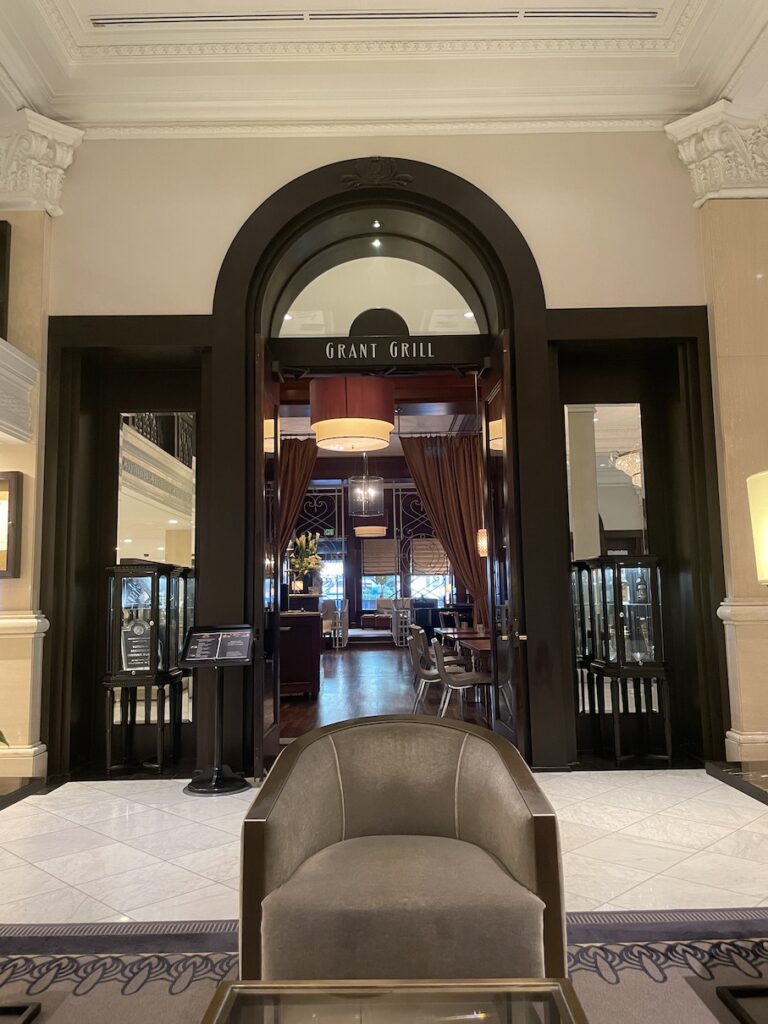 Review & Video: The US Grant, San Diego, a Luxury Collection Hotel Hawaii Calling a chair in front of a restaurant
