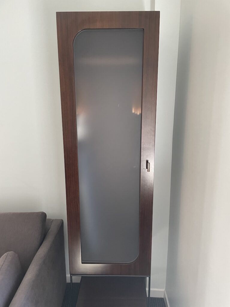 Review & Video: The Guild Hotel, San Diego, a Tribute Portfolio Hotel Hawaii Calling a tall wooden cabinet with a frosted glass door