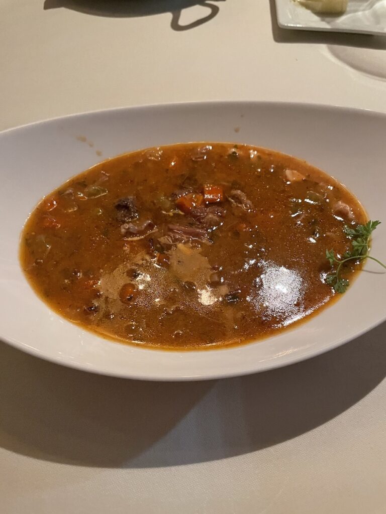 Review & Video: The US Grant, San Diego, a Luxury Collection Hotel Hawaii Calling a bowl of soup on a table