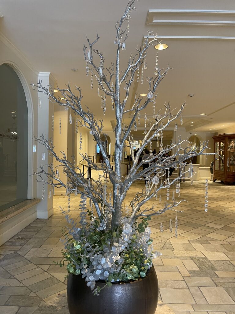 17 Gorgeous Waikiki Hotel Christmas Trees Hawaii Calling a tree with silver branches and beads