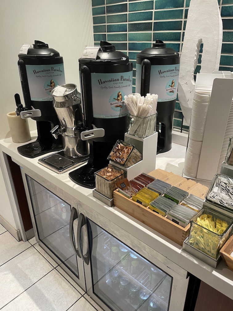 Review & Video: 'Alohilani Resort Waikiki Beach, A Unique Oasis Hawaii Calling a coffee machine on a counter