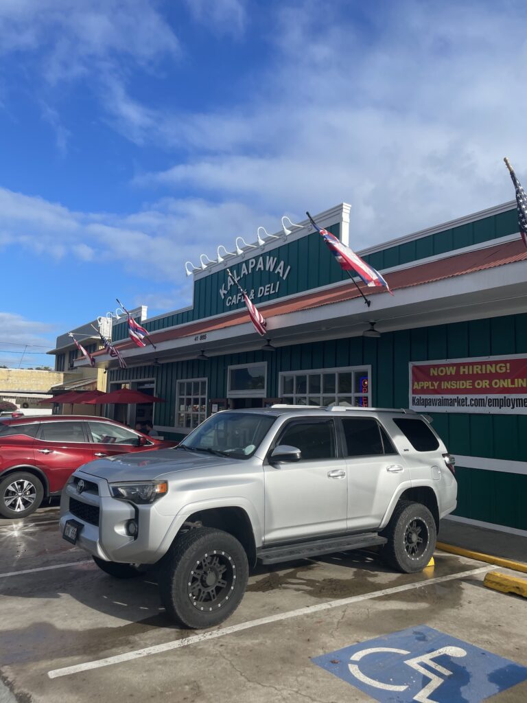 Review: Kalapawai Waimanalo | Extra Fresh Breakfast Hawaii Calling a car parked in front of a building