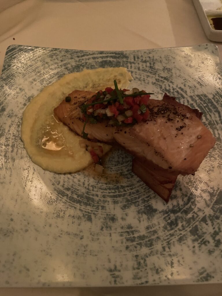 Review: Wildly Sexy Foundation Room Las Vegas Hawaii Calling a plate of food on a table