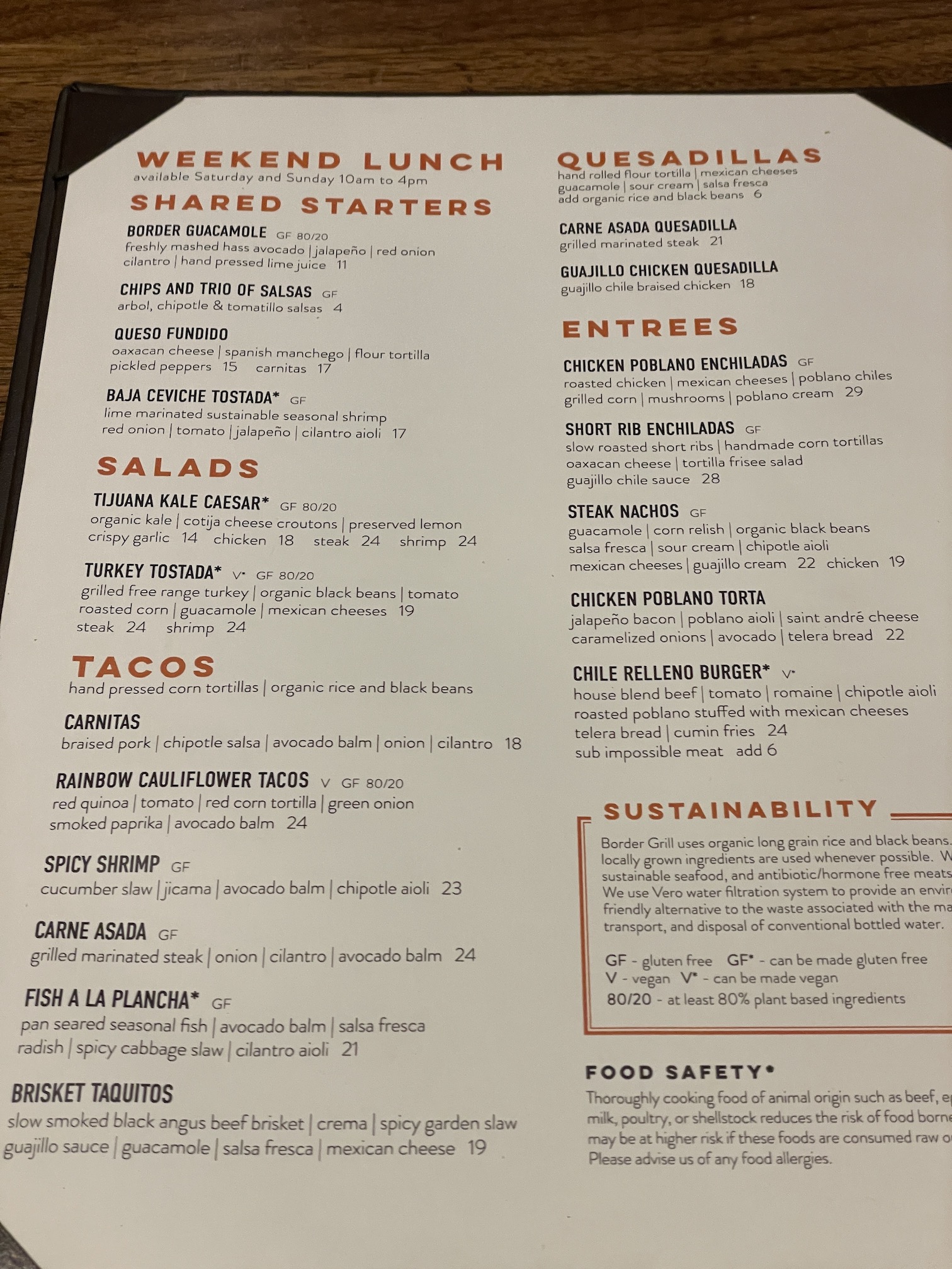 Review: Amazing Border Grill Buffet Las Vegas Hawaii Calling a menu of a restaurant
