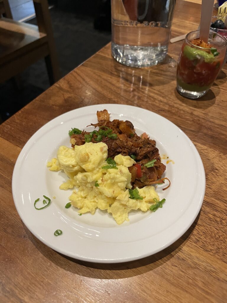 Review: Amazing Border Grill Buffet Las Vegas Hawaii Calling a plate of food on a table