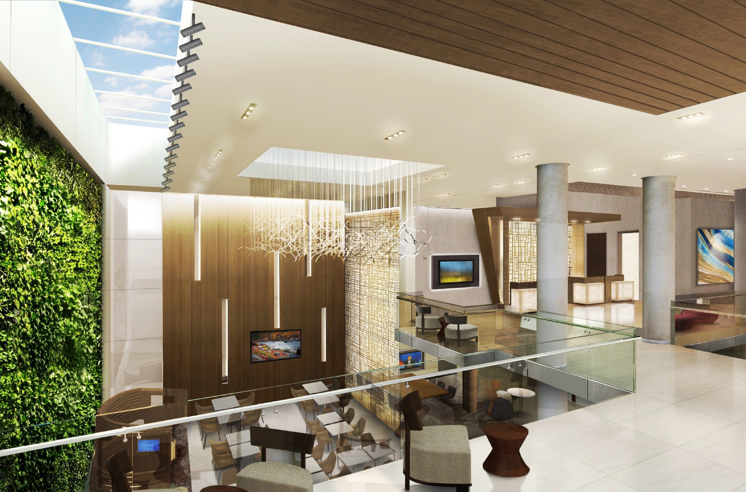 Marriott Courtyard Midtown West - Ready for Prime Time? Hawaii Calling a beautiful view of the hotel from the first floor