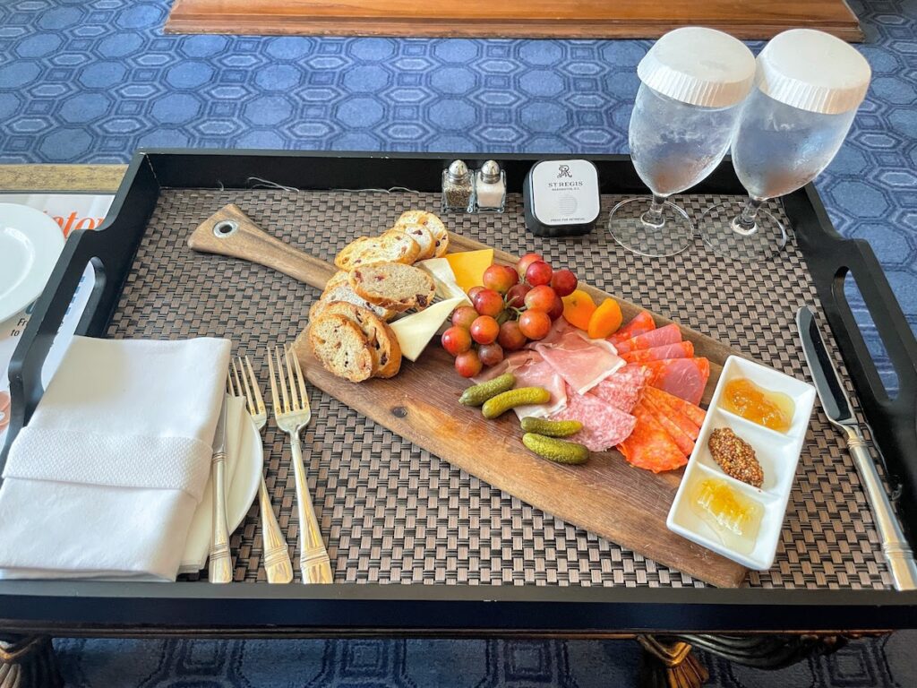 Review & Video: The St. Regis Washington DC, Historic Luxury Hawaii Calling a tray of food on a table