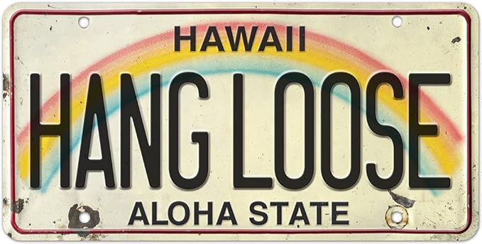 20 Best Souvenirs From Hawaii (2025) To Cherish Forever Hawaii Calling a license plate with a rainbow and text