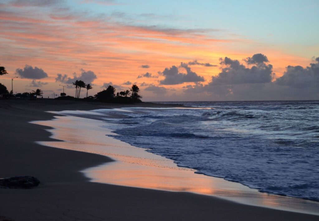 5 Best Sunrise Hikes On Oahu | (2025) Hawaii Calling a beach with waves and trees