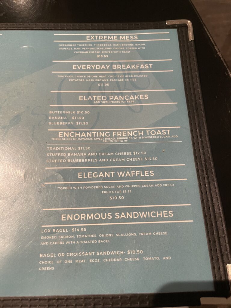 Review: Good Eats At Sweet E's Cafe Hawaii Calling Menu at Sweet E's Cafe on Oahu