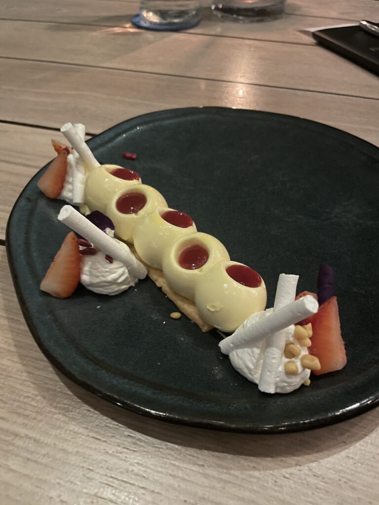 Review & Video: Four Seasons Oahu at Ko Olina, Pinnacle of Luxury Hawaii Calling a plate of dessert on a wood table