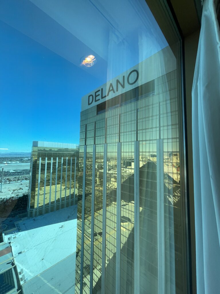 Delano Las Vegas Clean Air Oasis | Review & Video Hawaii Calling a building reflected in a window
