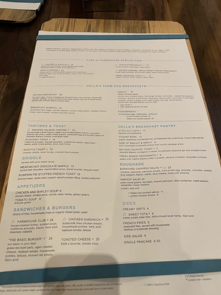 Delano Las Vegas Clean Air Oasis | Review & Video Hawaii Calling a menu on a table