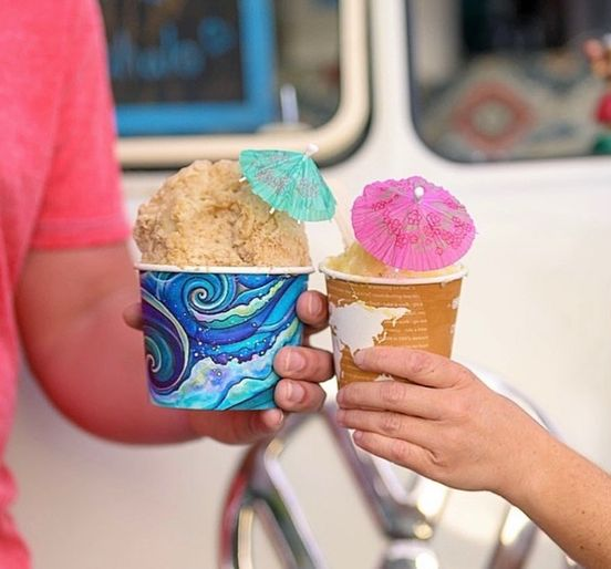 7 Best Ice Cream Shops In Maui | Island Guide Hawaii Calling two hands holding cups with ice cream and umbrellas