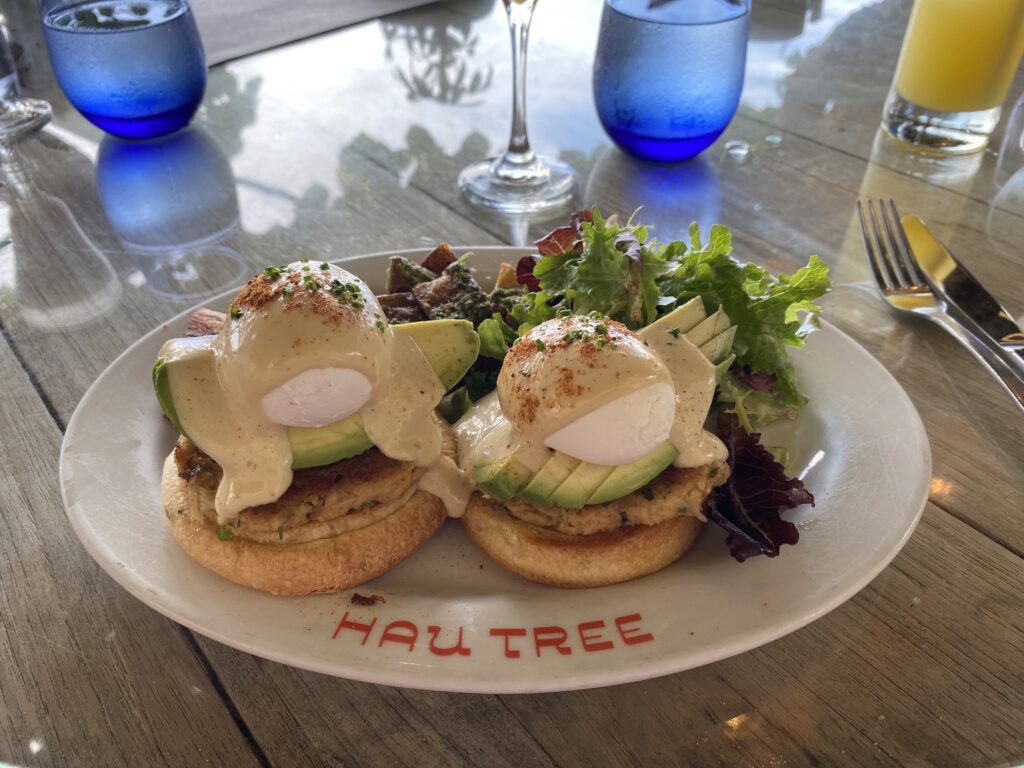 Relaxed Oceanside Hau Tree Brunch Review Hawaii Calling a plate of food on a table