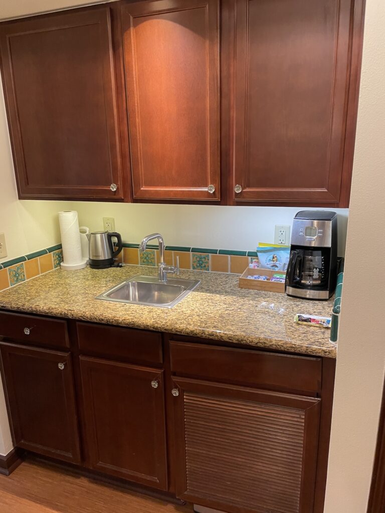 Review & Video | Marriott Ko Olina Beach Club An Amazing Location Hawaii Calling a kitchen with a sink and a coffee maker