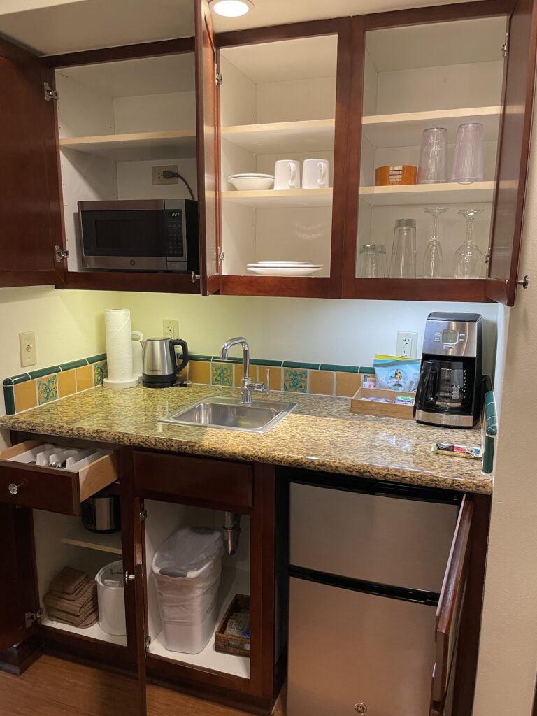Review & Video | Marriott Ko Olina Beach Club An Amazing Location Hawaii Calling a kitchen with a sink and microwave