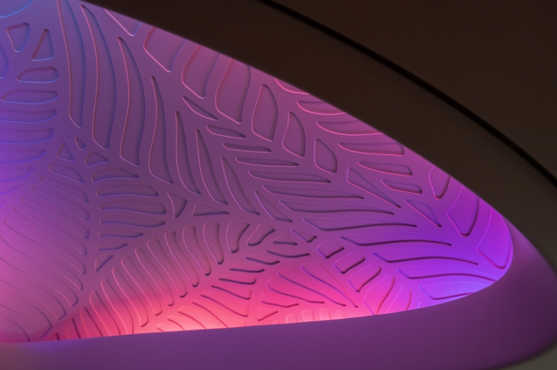 Hawaiian Airlines Reveals Luxurious Boeing 787 Dreamliner Cabins Hawaii Calling a close up of a light
