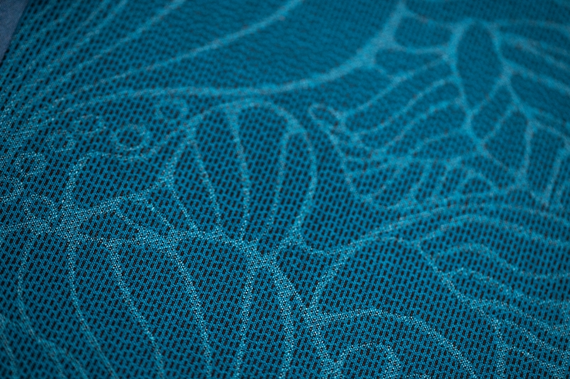 Hawaiian Airlines Reveals Luxurious Boeing 787 Dreamliner Cabins Hawaii Calling a close up of a blue fabric