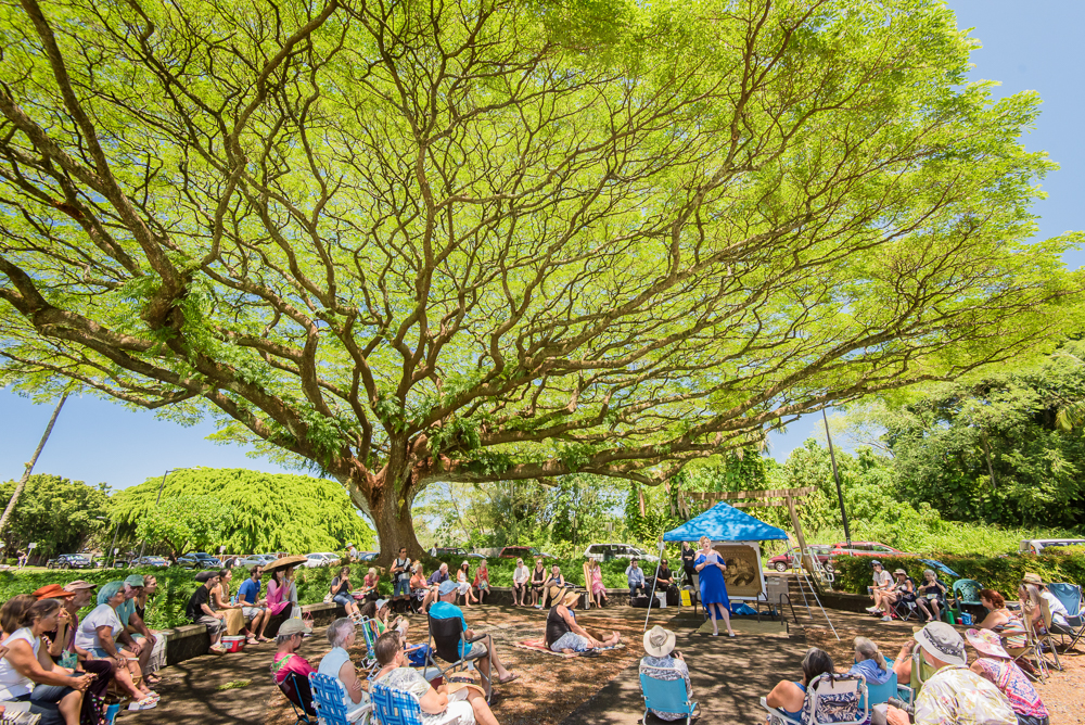 The 10 Best Music Festivals In Hawaii Hawaii Calling a group of people sitting under a large tree