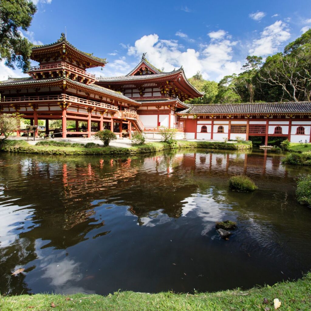 Oahu Tour Crowned Number One on TripAdvisor's Global 2023 Best of the Best Hawaii Calling a building with a pond in the middle