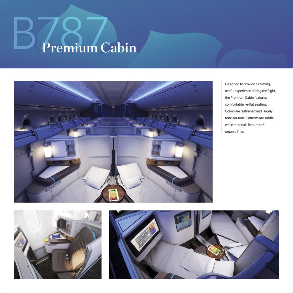 A Sneak Peek Of Hawaiian Airlines Boeing 787 Dreamliner Business Class Seats Hawaii Calling a close-up of a cabin