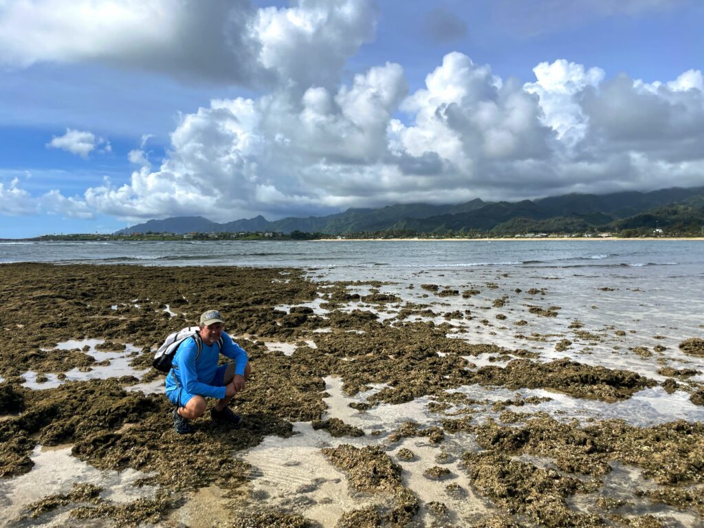 Exploring The Hidden Moku'auia Bird Sanctuary "Goat Island" Hawaii Calling a man kneeling on the beach