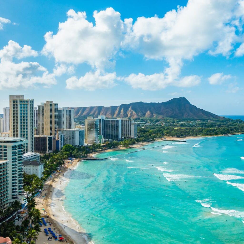 The 23 Best Things To Do In Waikiki |A Local Guide (2025) Hawaii Calling A beautiful view of Waikiki Beach and Diamond Head in the background, this is one of the best things to do in Waikiki.