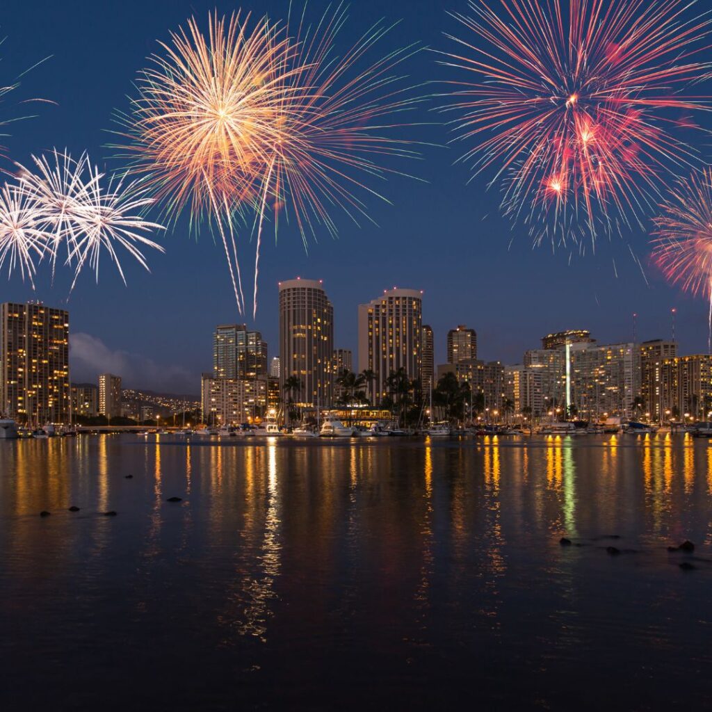 The 23 Best Things To Do In Waikiki |A Local Guide (2025) Hawaii Calling fireworks over a city