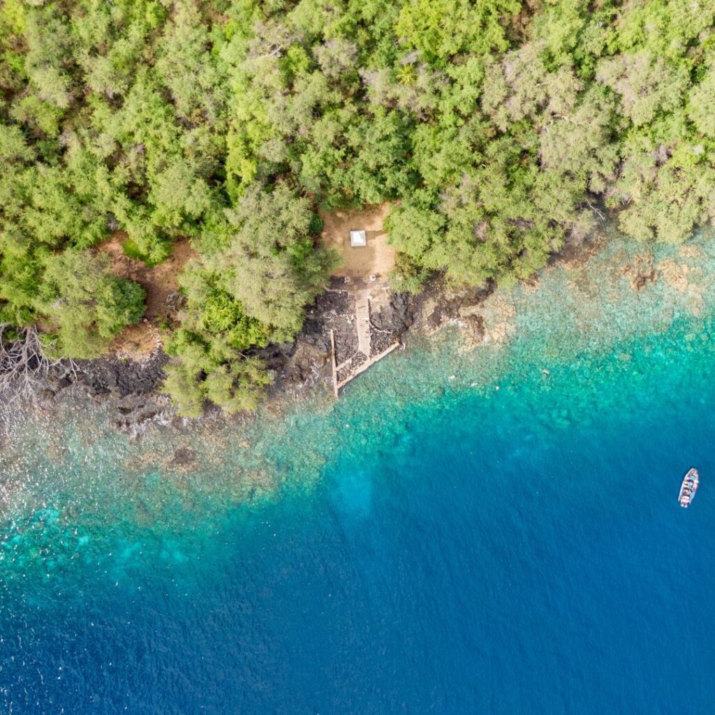 The 49 Best Things To Do In Kona Hawaii Calling a boat on a rocky shore with trees