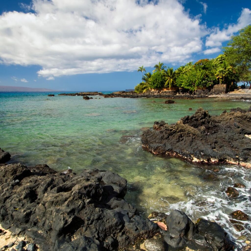 Snorkeling on Maui: The Ultimate Guide To 27 Amazing Spots Hawaii Calling a rocky beach with trees and a blue sky