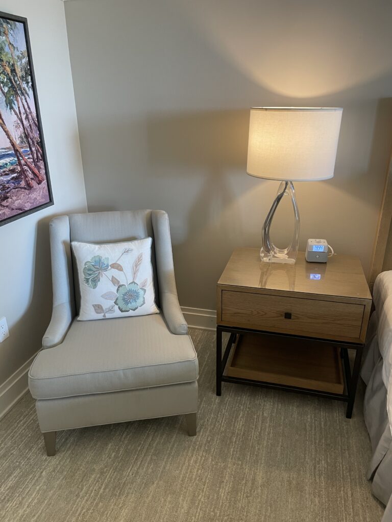 Review Montage Kapalua Bay | Maui Luxury Hawaii Calling a lamp next to a chair