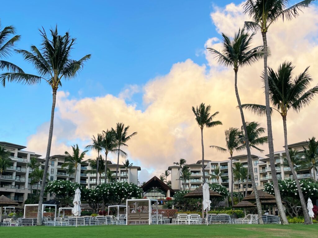 Review Montage Kapalua Bay | Maui Luxury Hawaii Calling a group of palm trees and a building