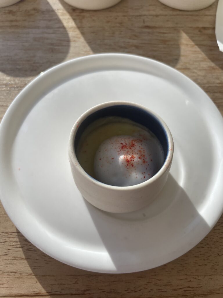 Review Montage Kapalua Bay | Maui Luxury Hawaii Calling a small white cup with red specks on it
