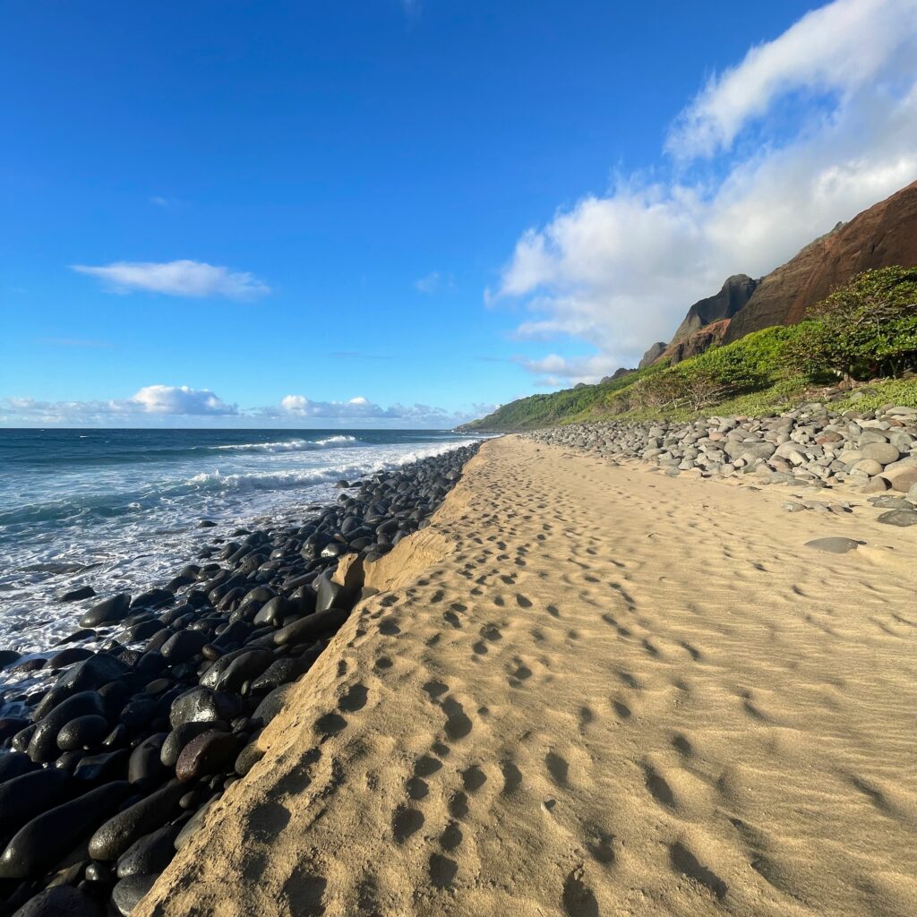 Kalalau Trail Adventure: My Unforgettable Hiking Experience on Kaua'i Hawaii Calling View of the beach from Kalalau Trail