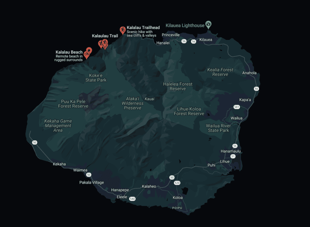 Kalalau Trail Adventure: My Unforgettable Hiking Experience on Kaua'i Hawaii Calling a map of a mountain