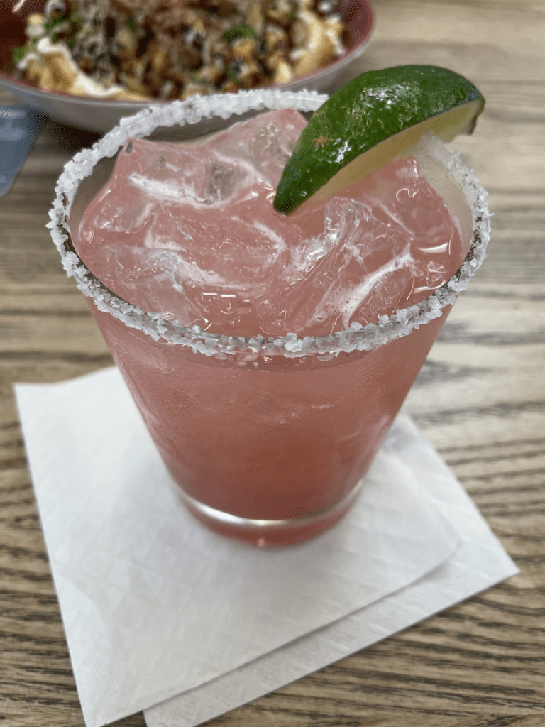 Mauka Market Restaurant Review | Excellent Food At Honolulu Airport Hawaii Calling sparkling guava margarita at Mauka Market Restaurant in the Honolulu Airport