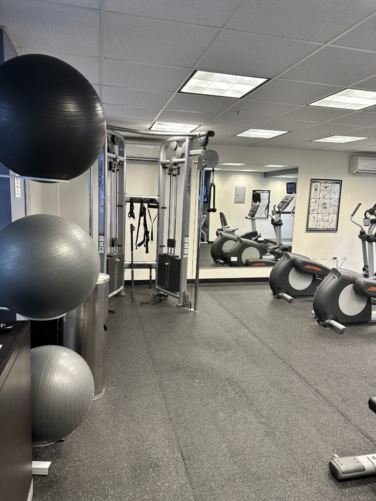 Courtyard by Marriott Waikiki Beach Review | Perfectly Positioned Hawaii Calling a room with exercise equipment and exercise balls